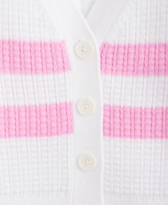 Girls' 5-20 Striped Cardigan