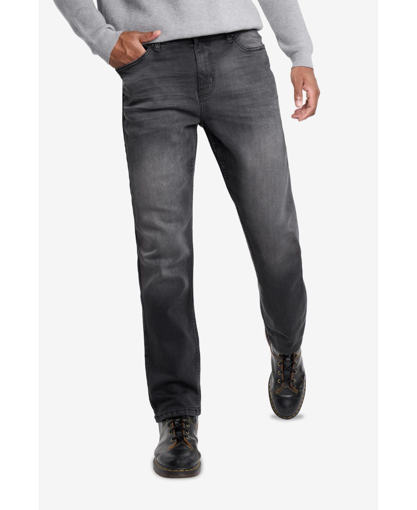 Мужские джинсы CULTURA Pieced Pockets Slim Fit, цвет: Чёрный варёный — фото 4