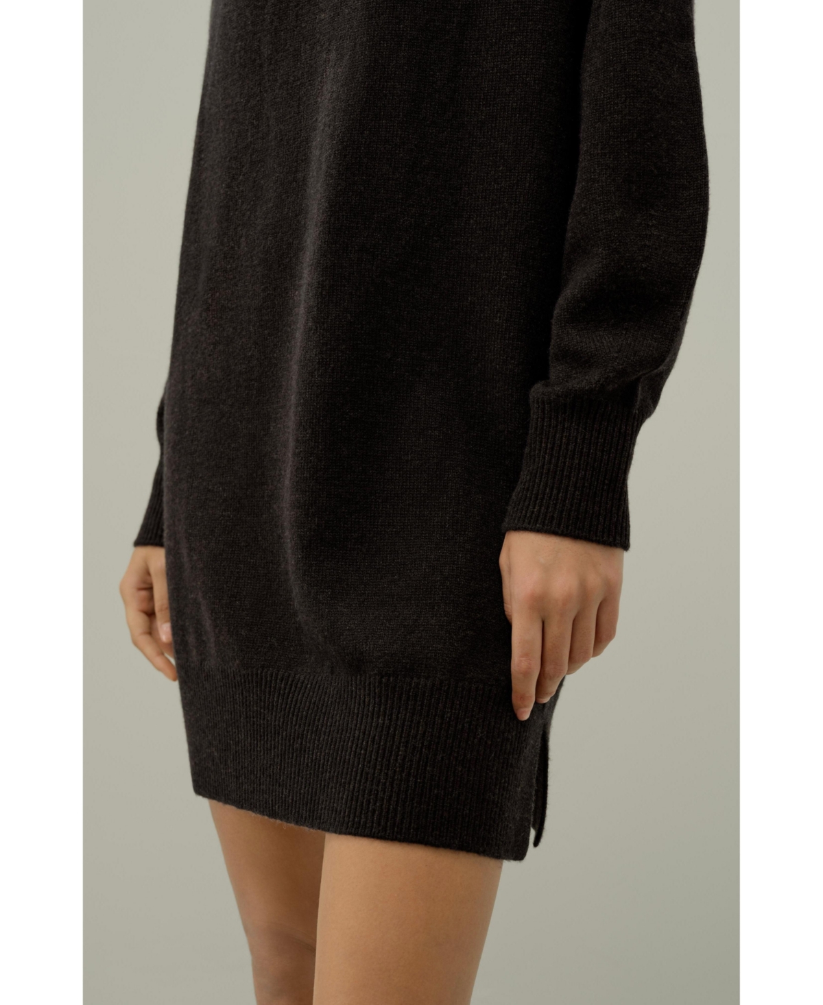 Lilysilk Women's Wool-Cashmere Turtleneck Sweater Dress