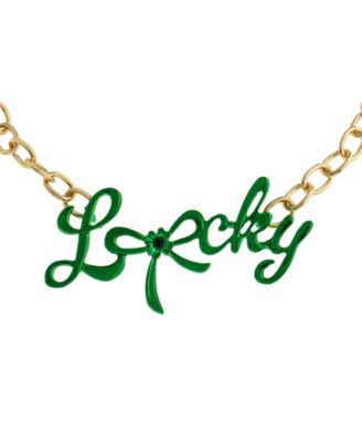 Faux Stone Paddy's Princess Lucky Bib Necklace