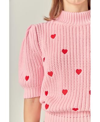 Women's Heart Shape Embroidery Sweater