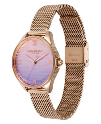 Women's Azure Rose Gold Tone Stainless Steel Mesh Bracelet Watch, 30mm