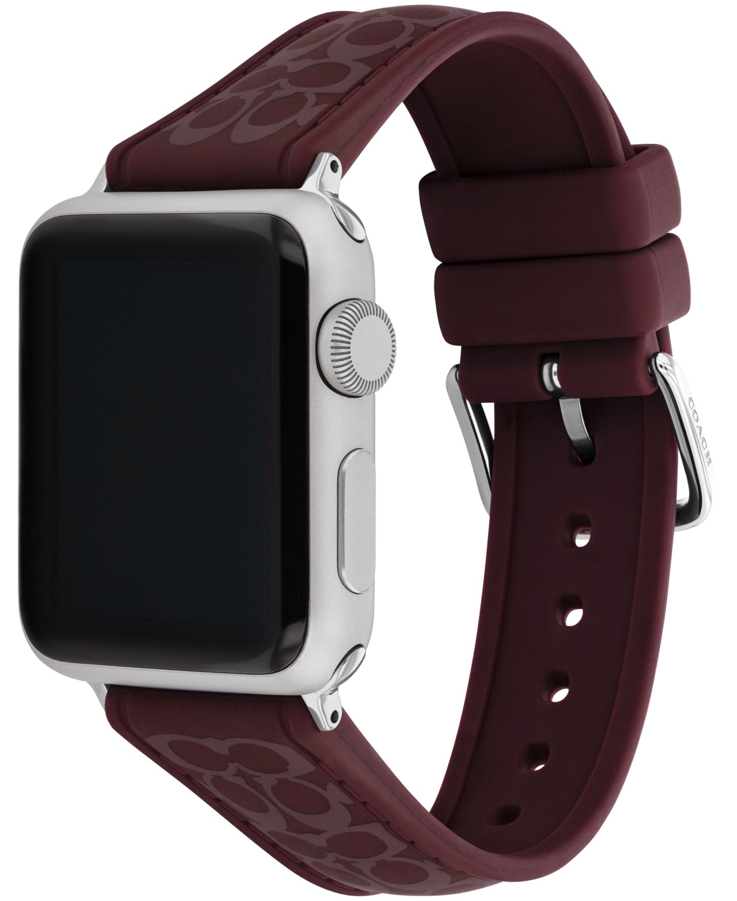 Женские ремешки для часов COACH Black Currant Sig C Silicone Apple Watch, Strap 38mm, 40mm, 41mm — фото 3