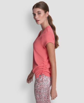 Women's Ruched Side Seams V-Neck Tech T-Shirt