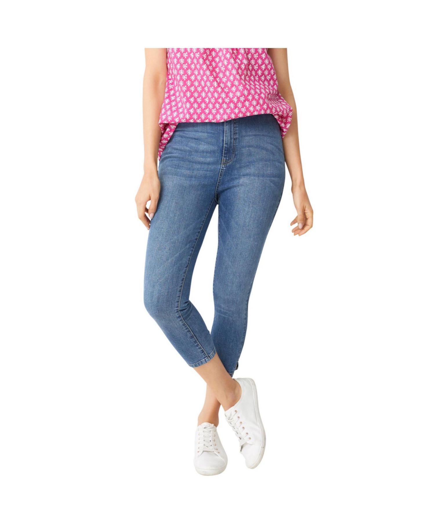 Women's Slim 5-Pocket Stretch Mid-Rise Denim Capri