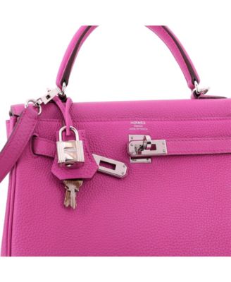 Kelly 25 Handbag Pink Togo with Palladium Hardware
