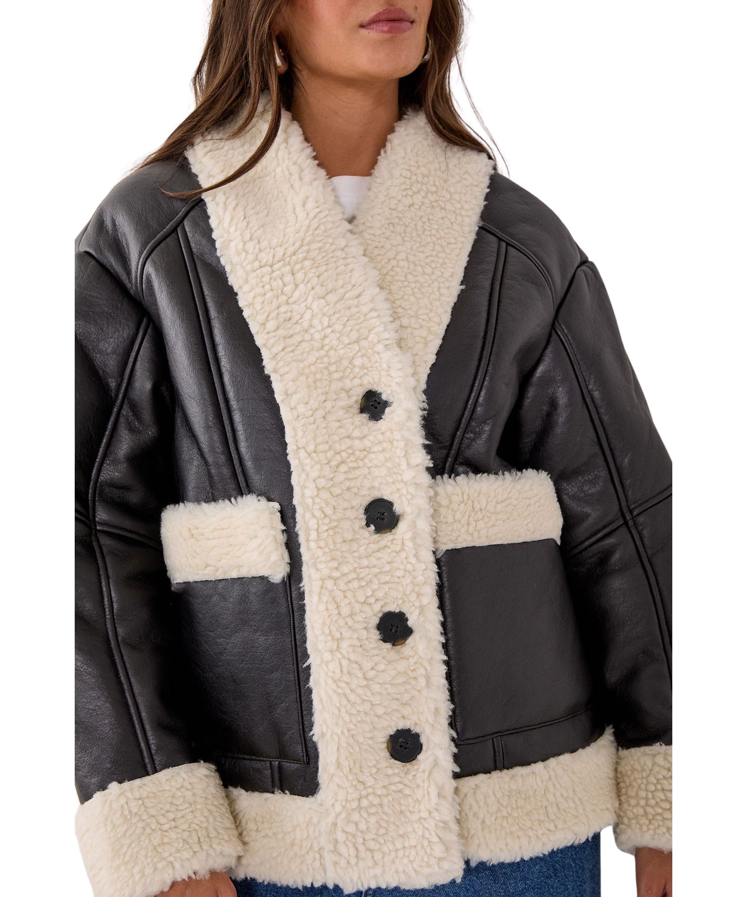 Women's Borg Bonded 80s Aviator Jacket