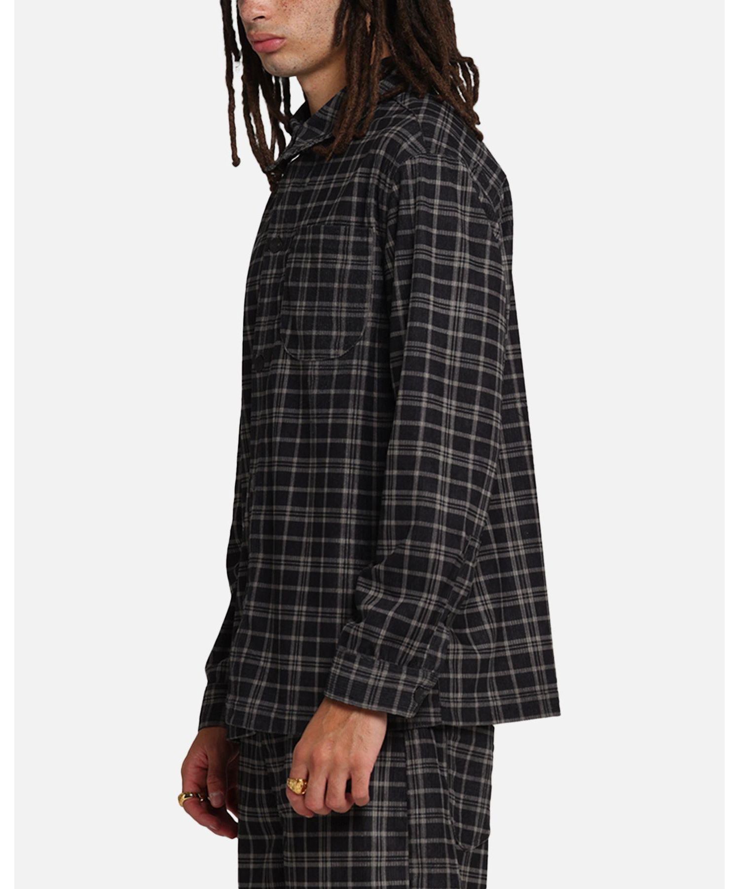 Men's Plaid Corduroy Shirt Jacket