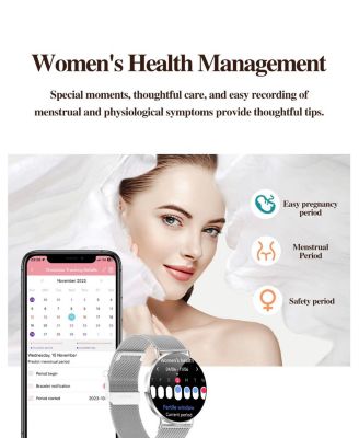 H06 Women s AMOLED Smartwatch Stylish round dial, aluminum frame, fitness tracker for daily wear & sports.