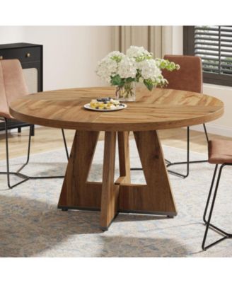 Round Dining Table for 4, 47 Inch Wide