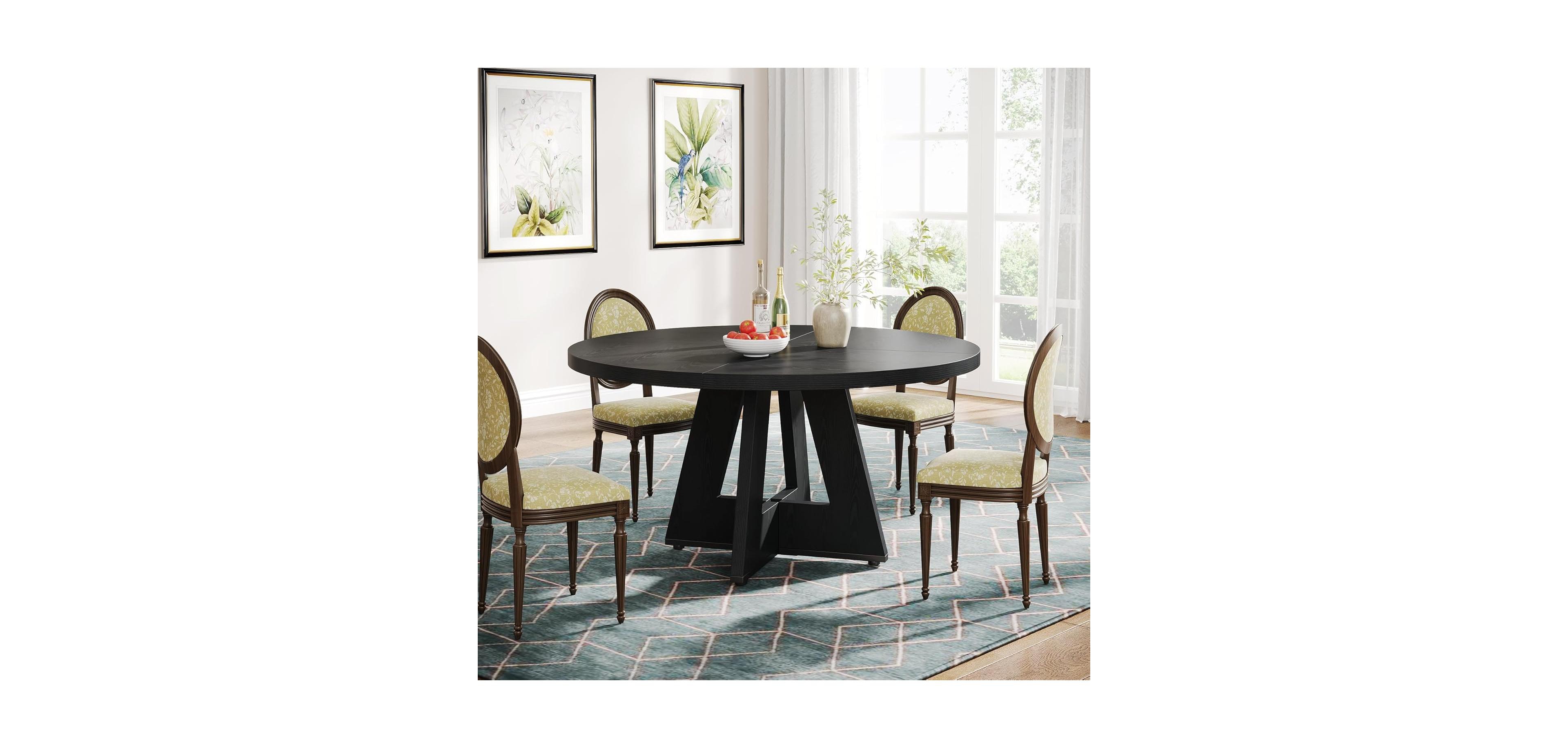 Tribesigns Round Dining Table for 4, 47 Inch Wide