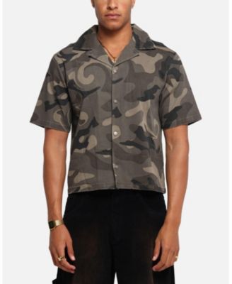 Men's Washed Camo Button Up Shirt Camo
