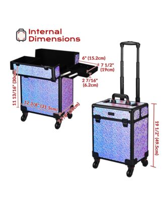 2-Piece Makeup Train Case Cosmetic Organizer Kit