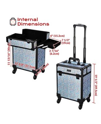 2-Piece Makeup Train Case Cosmetic Organizer Kit