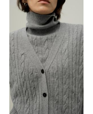 Women's Cable-Knit Baby Cashmere Cardigan