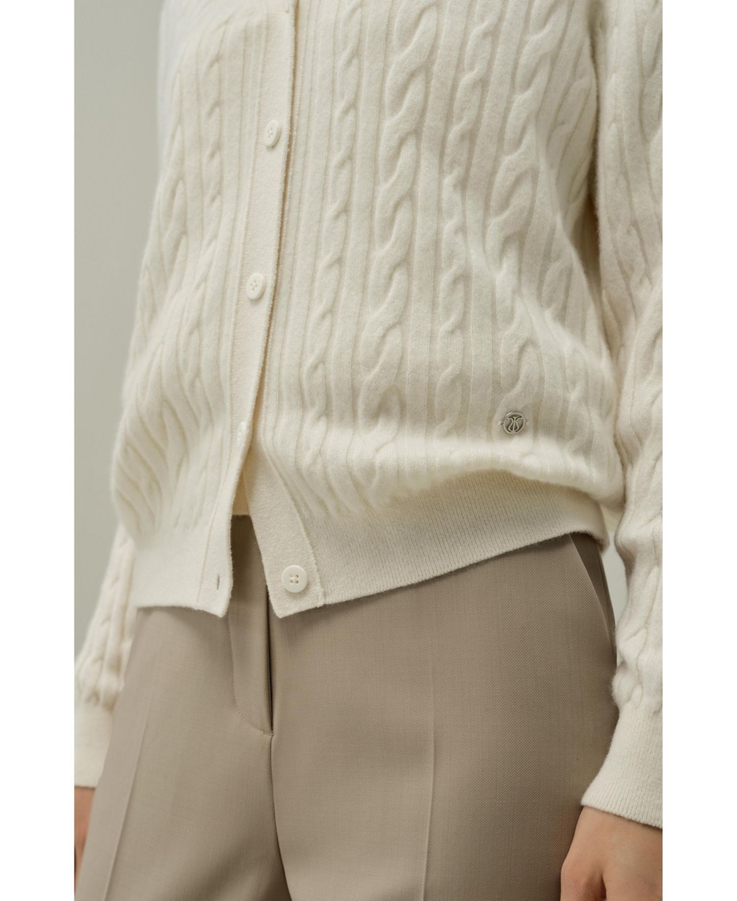 Women's Cable-Knit Baby Cashmere Cardigan