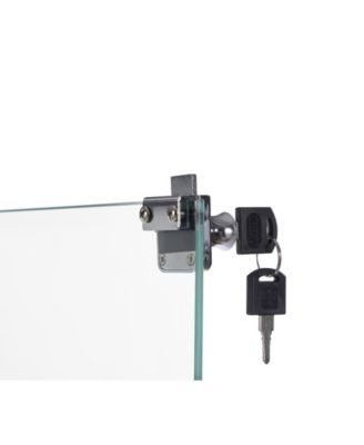 4 Tier Glass Display Cabinet with Lock, Wheels, and Acrylic Shelves