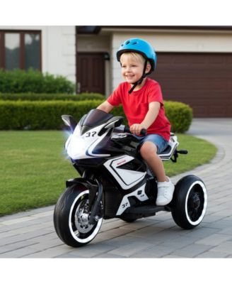 Kids Electric Ride On Motorcycle with LED Lights Music and Three Wheel Design