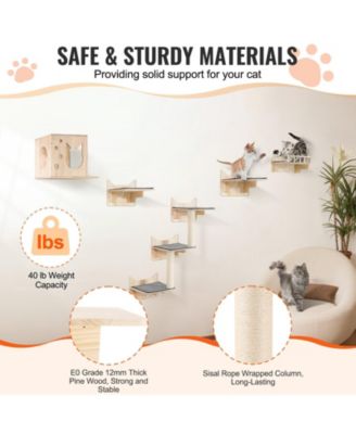 5-Piece Wall-Mounted Cat Shelf & Perch Set, Holds up to 40 lbs