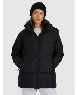 Women's down jacket with natural filling - black