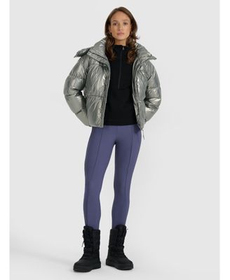 Women's down jacket with synthetic filling - silver