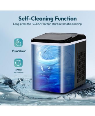 26-lb Ice Per day Nugget/Pebble Ice Maker with Auto-Cleaning and 1.8Lbs Ice Storage in Black