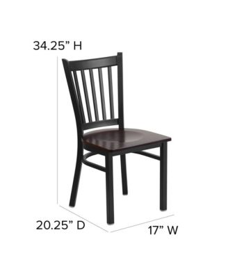Vertical Back Metal Restaurant Dining Chair