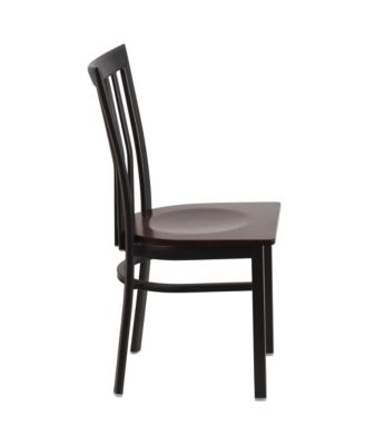 2 Pack School House Back Metal Restaurant Chair