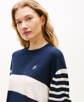 Women's Monogram Script Striped Sweater