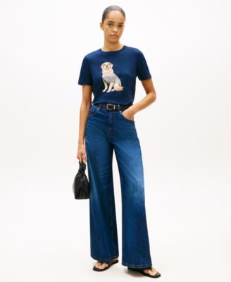 Women's Graphic Dog Print T-Shirt