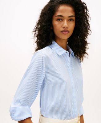 Women's Fluid Preppy Mix Long-Sleeve Shirt