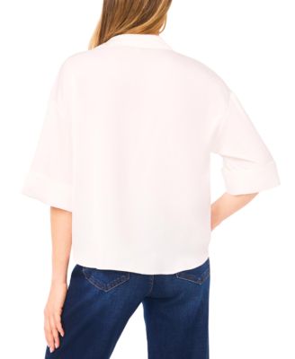 Women's Drop Shoulder Button-Up Shirt