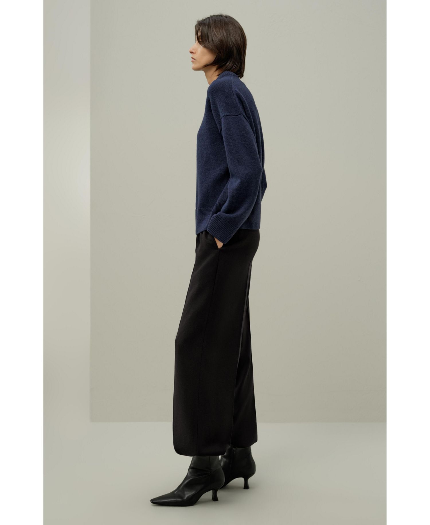 Women's Oversized Crewneck Wool-Cashmere Sweater