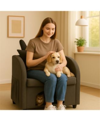 Cat & Dog Hideaway with Scratch-Resistant Fabric,Side Pocket