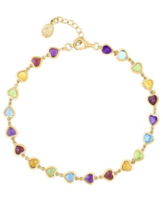 Multi-Gemstone (5-5/8 ct. t.w.) Bracelet in 14k Yellow Gold Over Silver