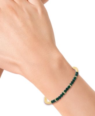 Malachite Bracelet in Gold Over Silver
