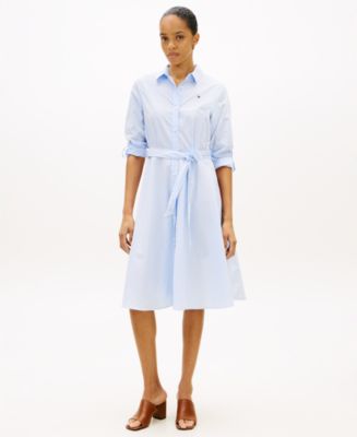 Tommy Hilfiger Women's Poplin Collared Shirt Dress - Macy's