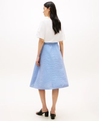Women's Gingham Elastic Waist Skirt