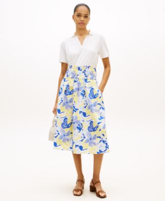 Women's Smocked Pull-On Midi Skirt