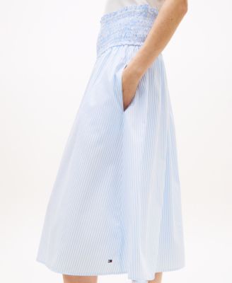 Women's Smocked Pull-On Midi Skirt