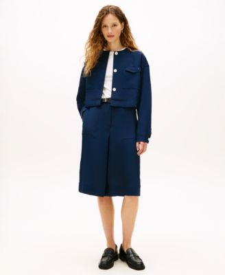 Women's Tailored Crew Neck Cropped Jacket