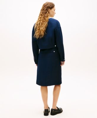 Women's Tailored Crew Neck Cropped Jacket