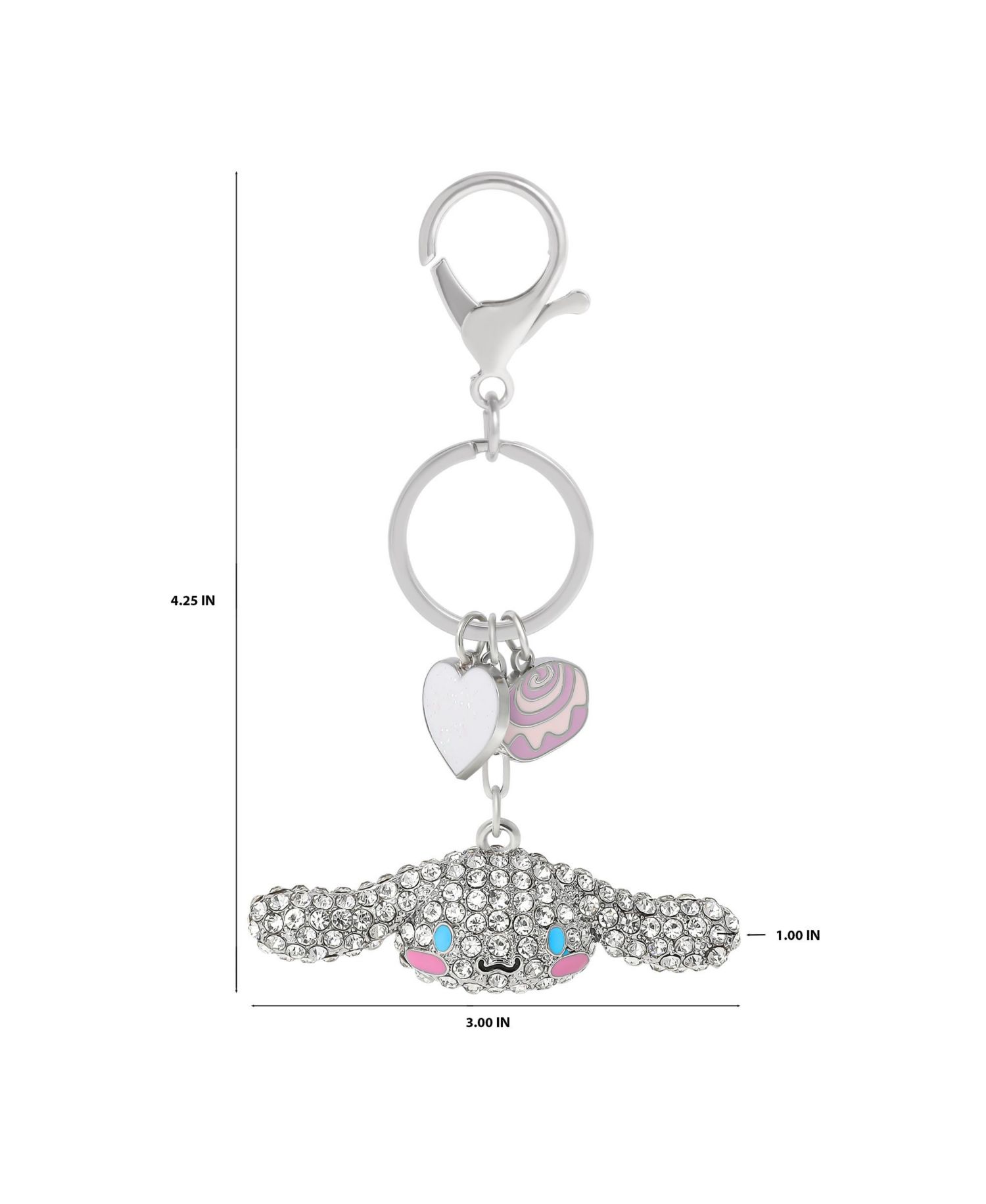 Sanrio Cinnamoroll Crystal Keychain with Candy & Heart Charms
