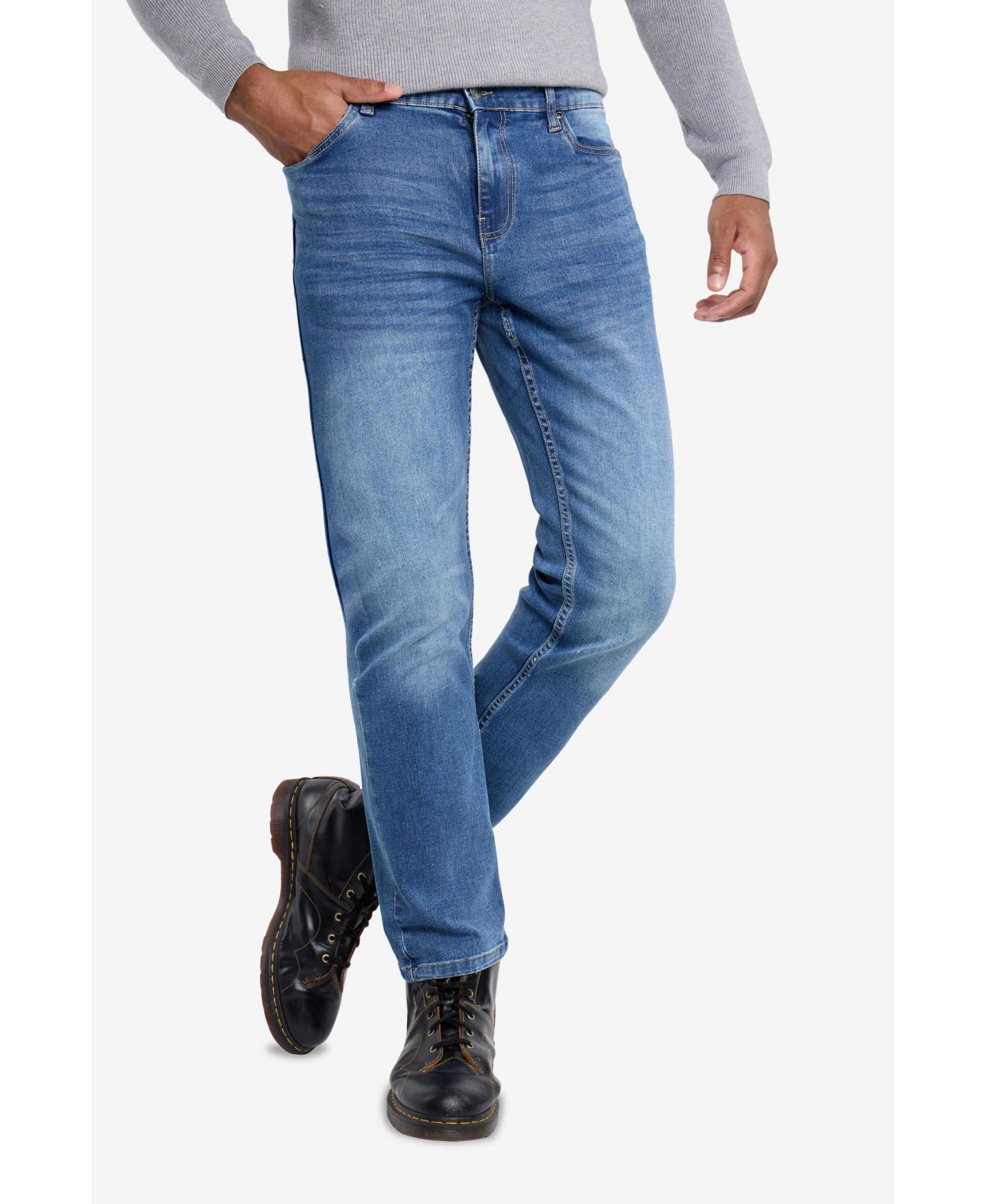 Мужские джинсы CULTURA Pieced Pockets Slim Fit, цвет: Средний синий — фото 5