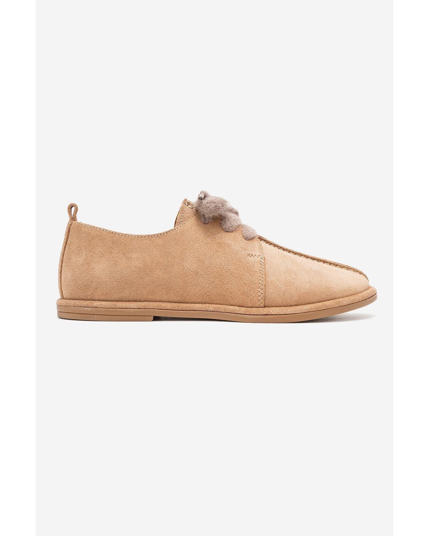 Обувь Forever & Always Shoes Denora Leather Lace Up Shoes, цвет: Бежевый замшевый кожаный — фото 2