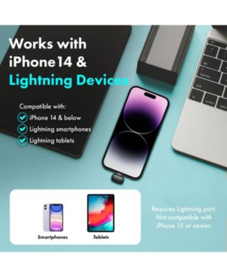 NanoMic Dual Lightning Wireless Microphone for iPhone 14 and below (Lightning) w/ WMX-HM2 Wireless Handle