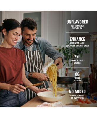 Zero Carb 100% Pure Whey Isolate Protein Powder, Unflavored, 25g Protein, 16 Servings Tub