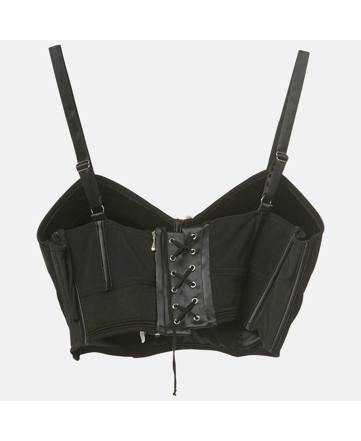 Pre-Owned Jean Paul Gaultier Women's X Lotta Volkova Black Satin Bra Top