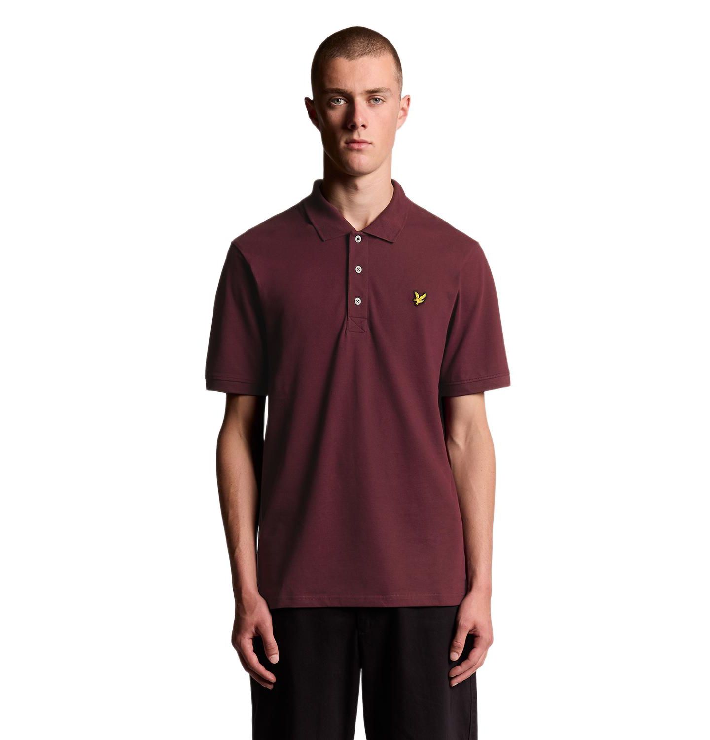 Мужское поло Lyle & Scott Plain Polo, цвет: Бордовый — фото 1