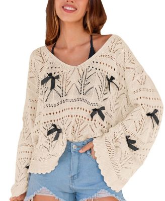 Women's Knot Today Beige Cover-Up Top